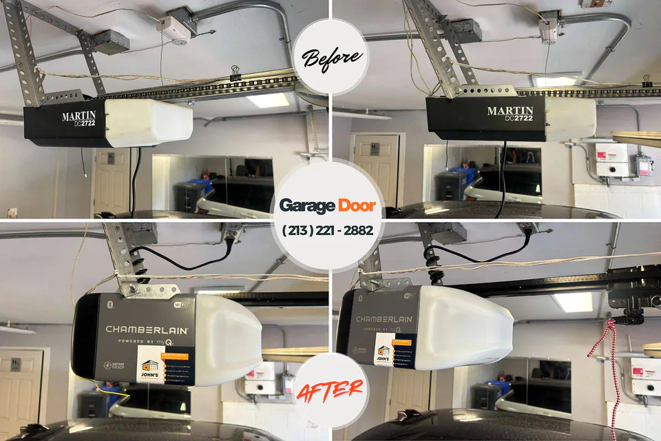 Before and after: garage door repair Burns Harbor, IN